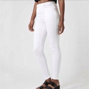 NWT BRAND NEW Topshop Jamie High Waist Moto Skinny Jeans White Sz 26